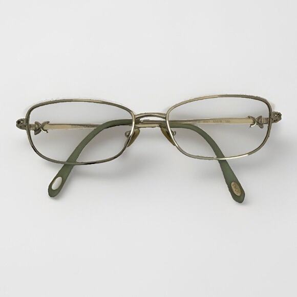 Vintage TIFFANY & Co 1056-B 6001 Silver/Mint EYEGLASS FRAME 53-16-135 B30 Italy - Picture 1 of 16